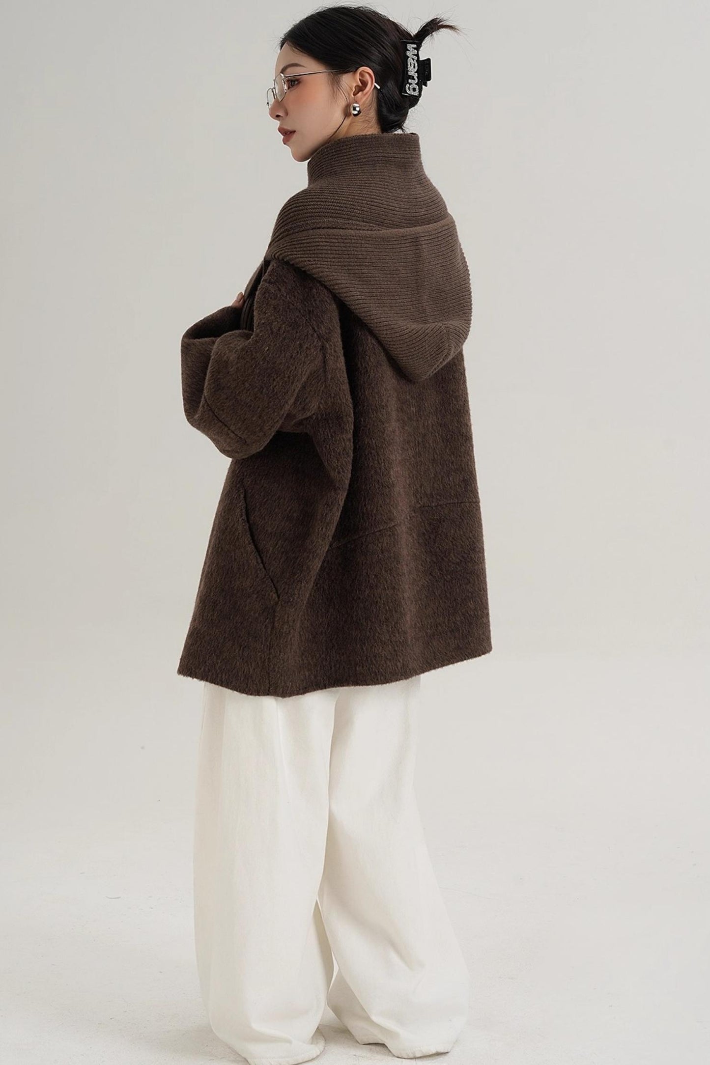 Elegant Chestnut Wool Coat