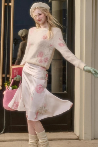 Milky Way Wool Sweater & Skirt Set-Up