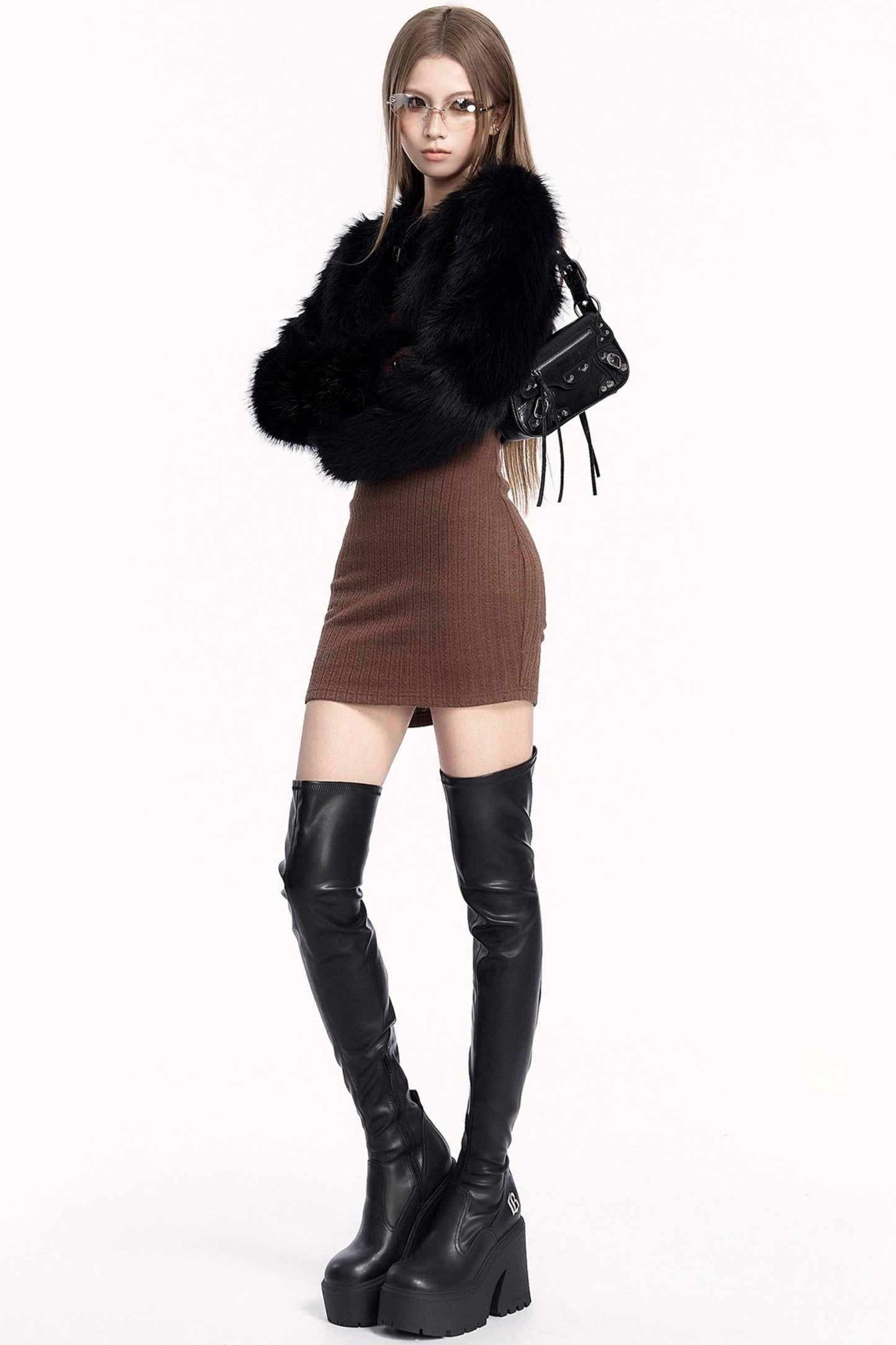 Retro Knit Bodycon Dress