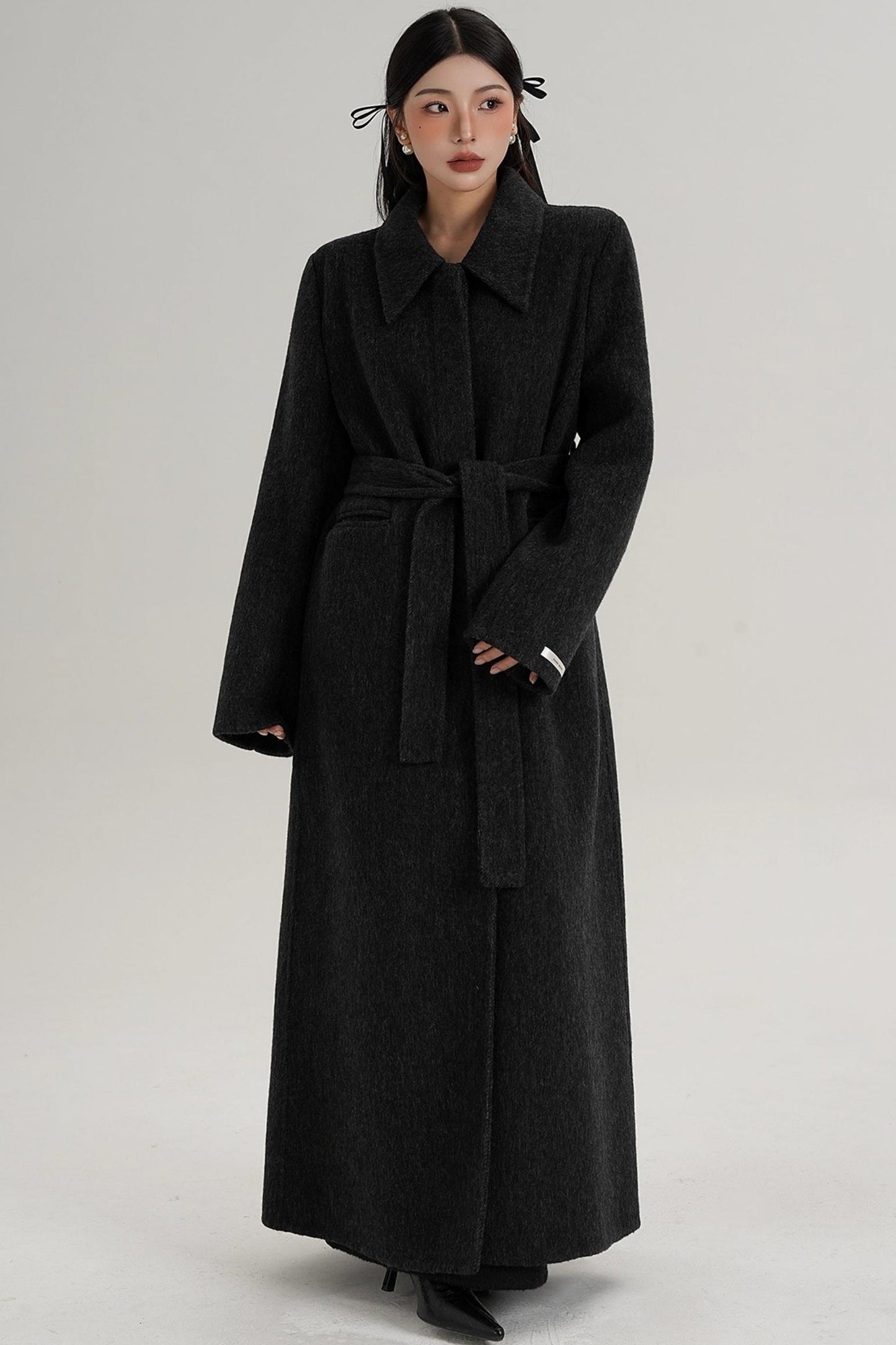 Elegant Extra-Long Wool Coat