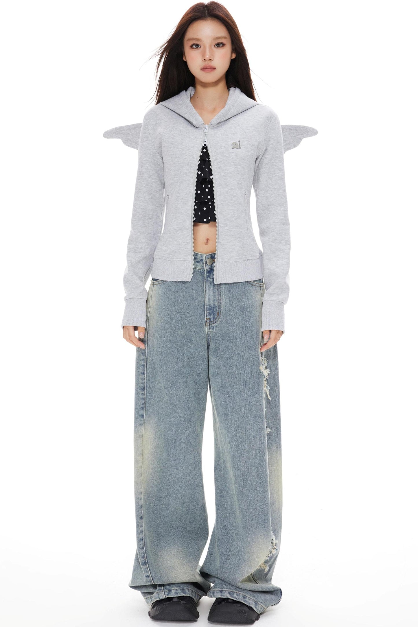 Blue Distressed Denim Pants