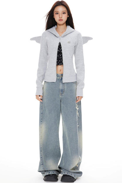 Blue Distressed Denim Pants