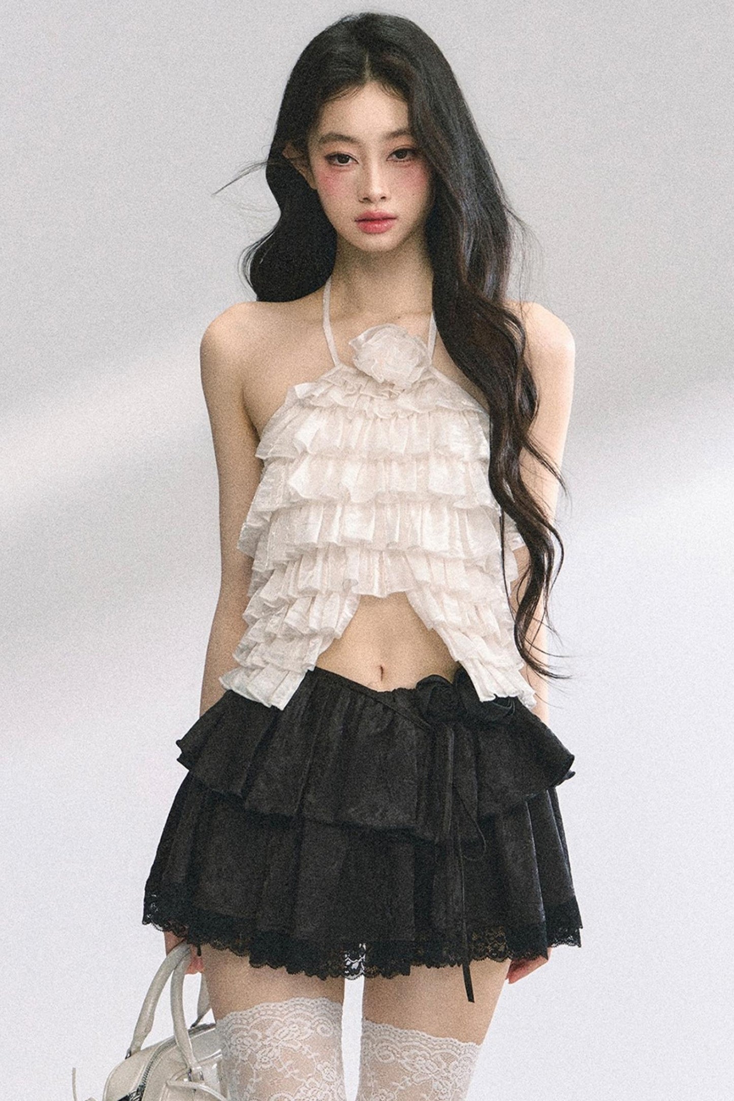 Floral Lace Bustier Skirt