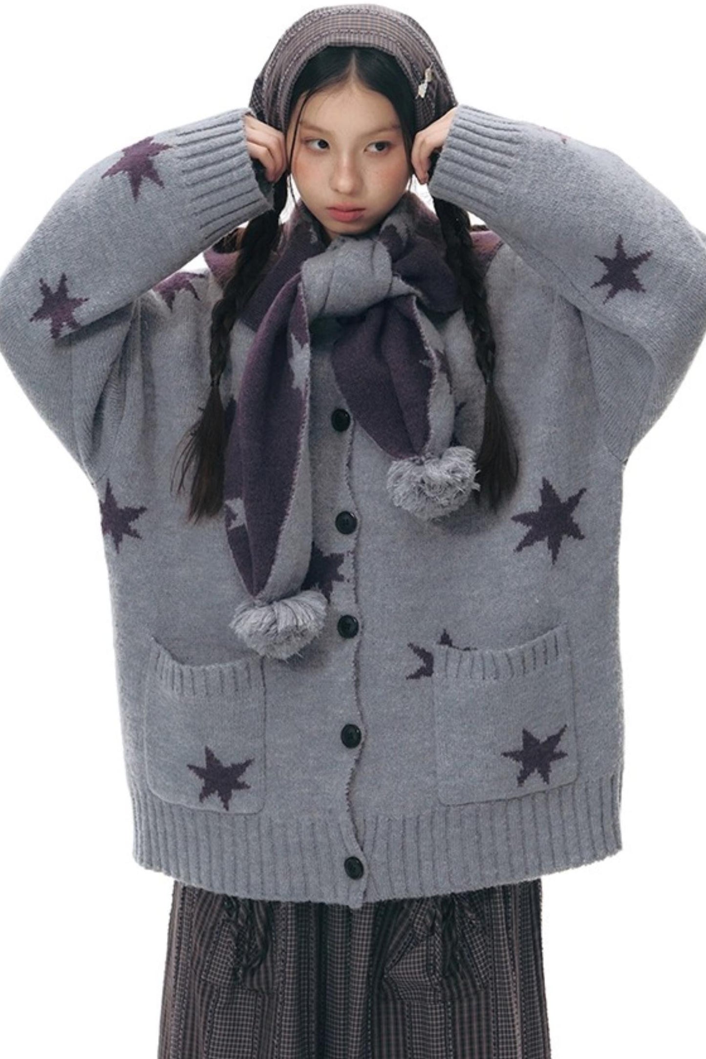 Reversible Star Cardigan Sweater Jacket Set-Up