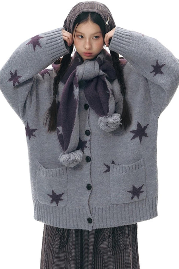 Reversible Star Cardigan Sweater Jacket Set-Up