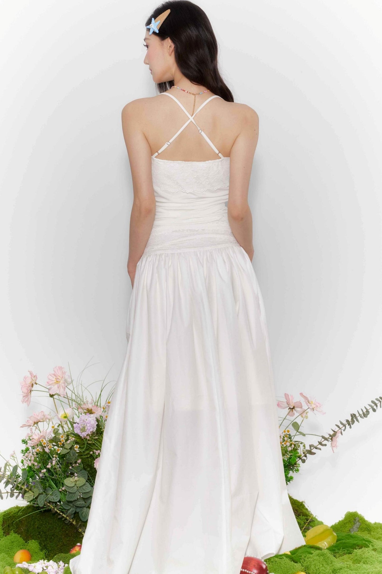 Island Lace-Up Halter Dress