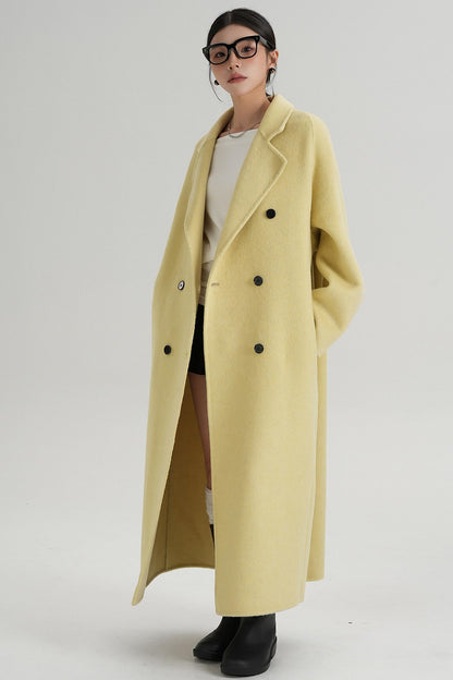 With Suit Collar Long Woolen Coat