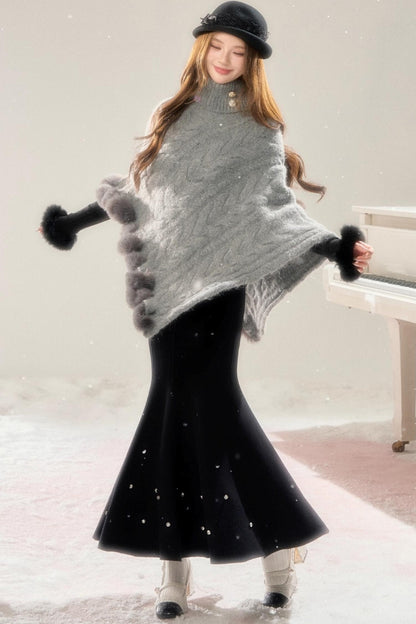 Winter Love Song Knitted Cape