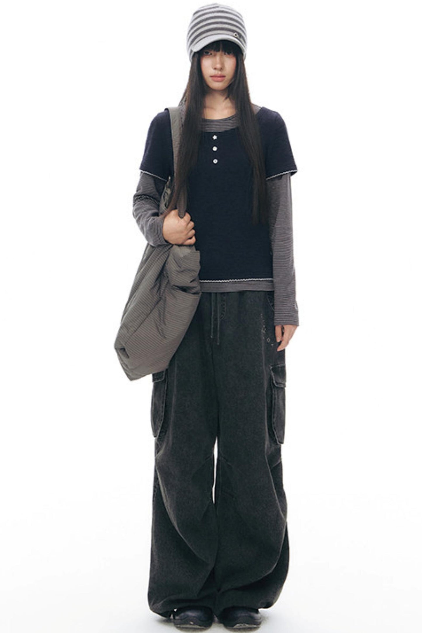 Striped Knit Baseball Cap