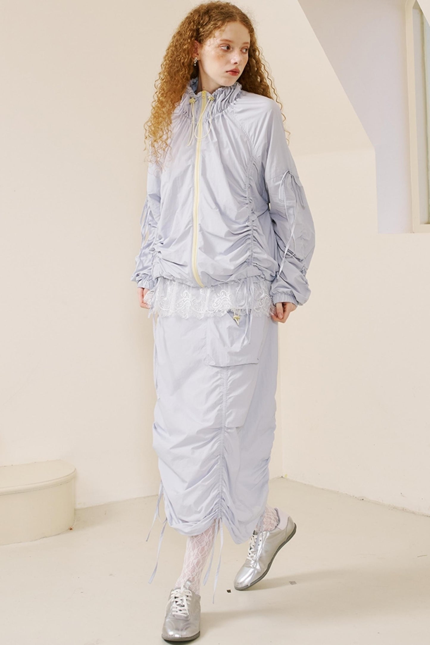 Versatile Color-Block Jacket Skirt Set-Up