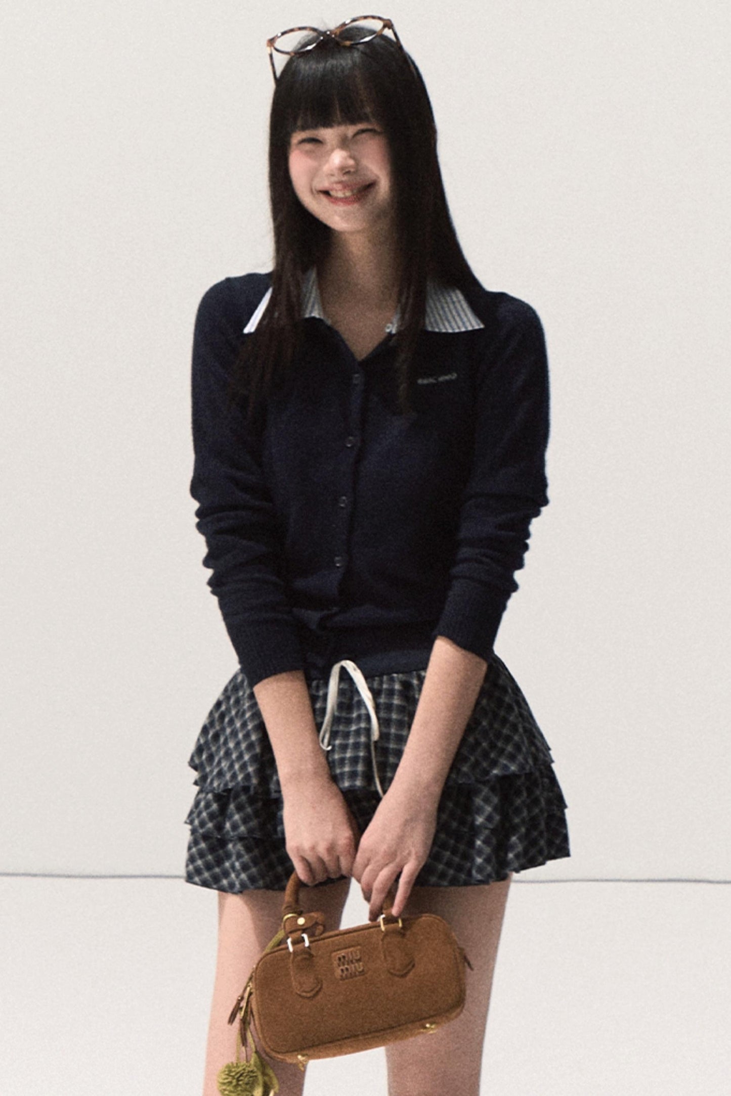 Shrine Plaid Woolen Cake A-Line Skirt