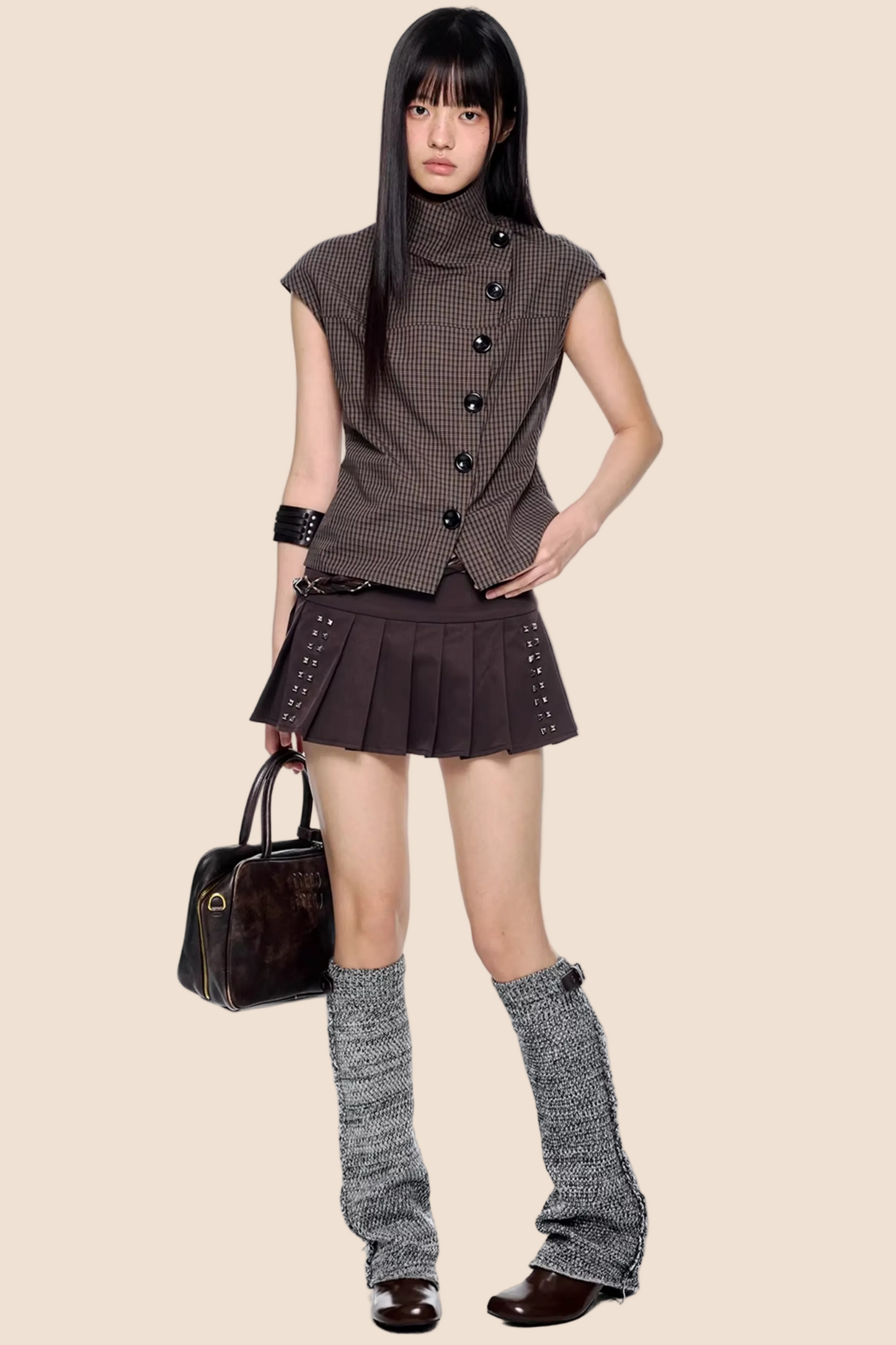 Retro kariertes Sommerbluse