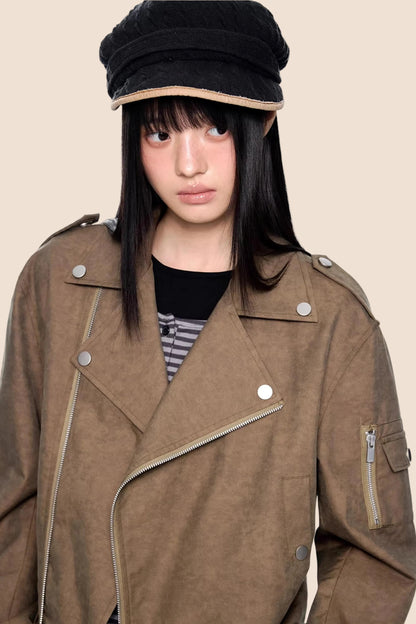 Deconstructed Zipper Retro Jacket