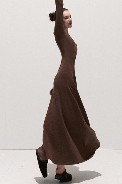 Lace Stitched Knit Waist Dress