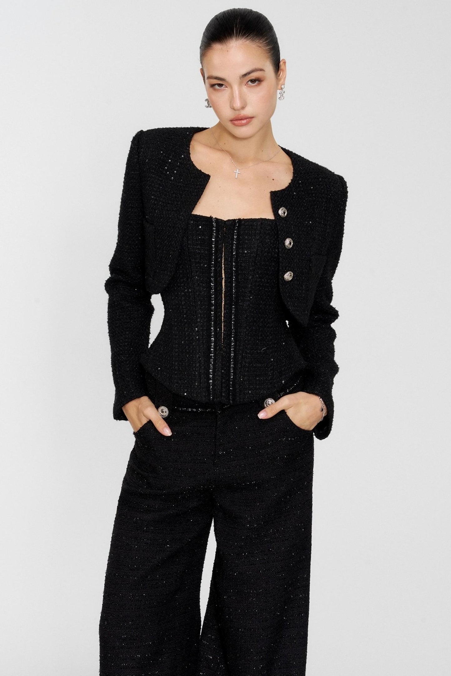 Black Moonlight Wool Coat Set-Up