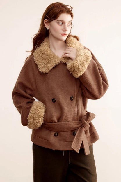 Fur Collar Woolen Coat