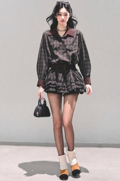 Sunset Trajectory Plaid Dress Set