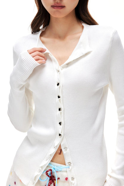 Bright Silver Heart Cardigan