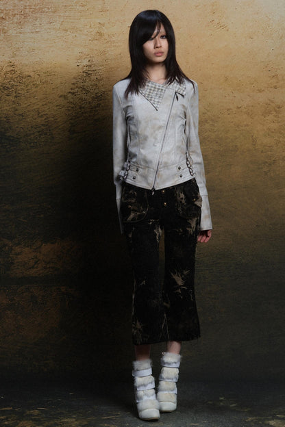 Short Length Vintage Leather Jacket