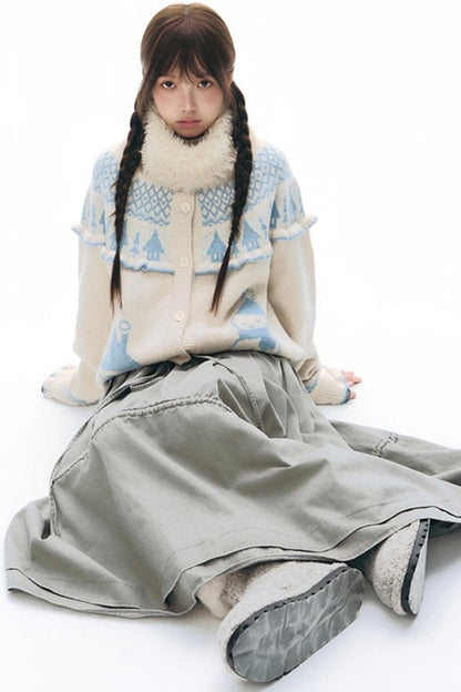 Elastic Cotton Dimensional Skirt