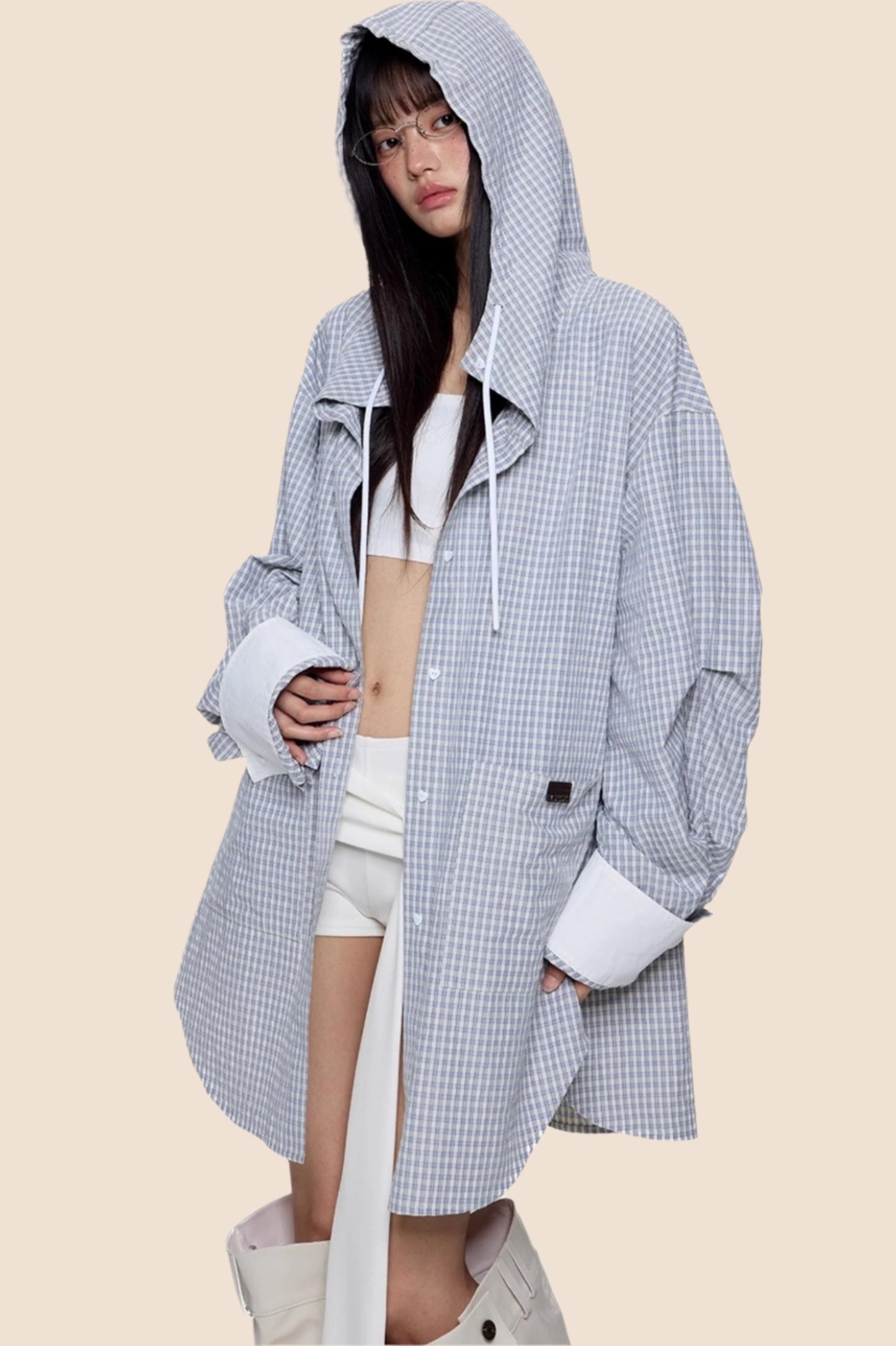 Plaid Hooded Casual Jacket