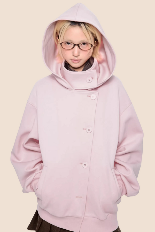 Retro Hooded Sweatshirt Jacket