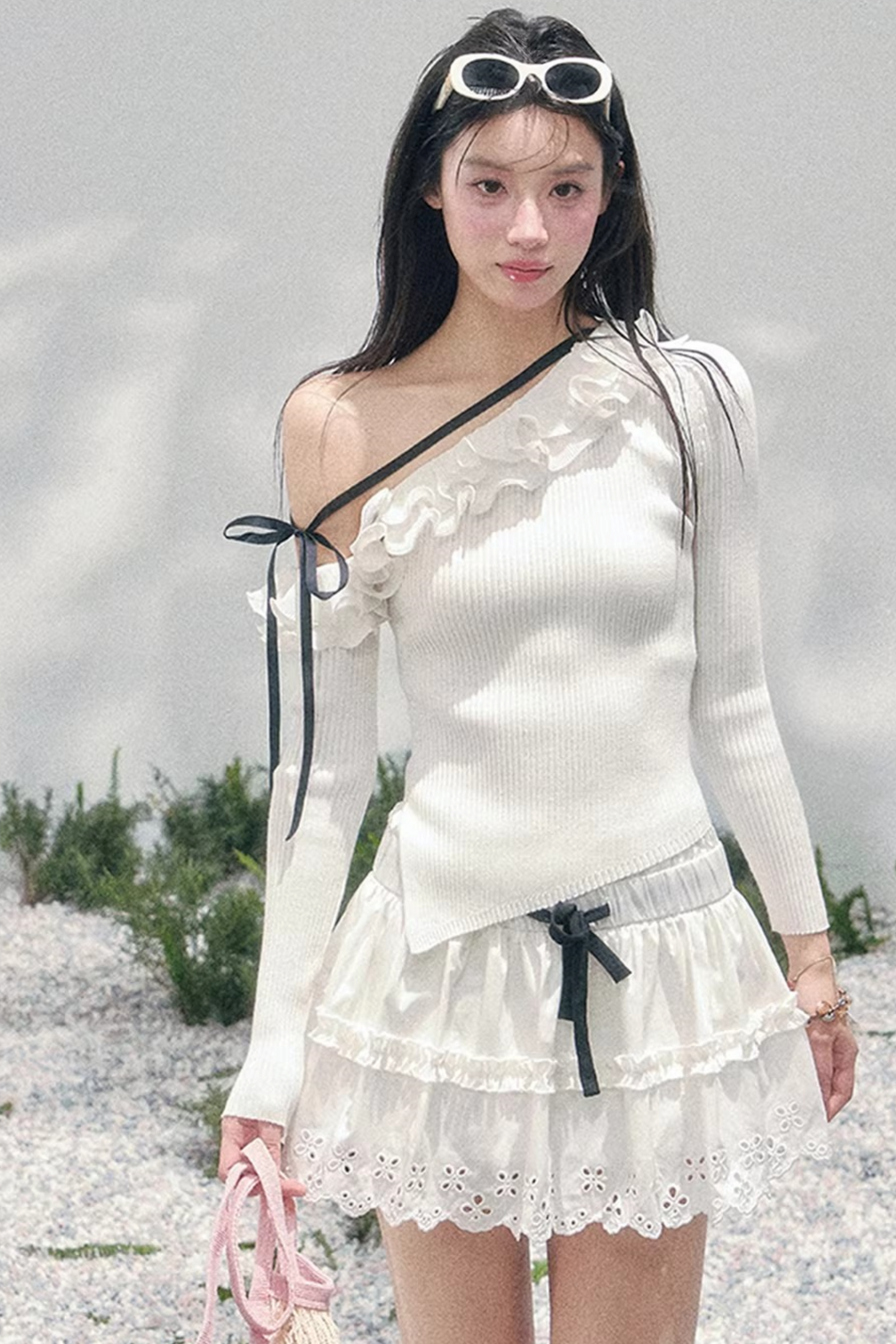 Spring White Half-Skirt