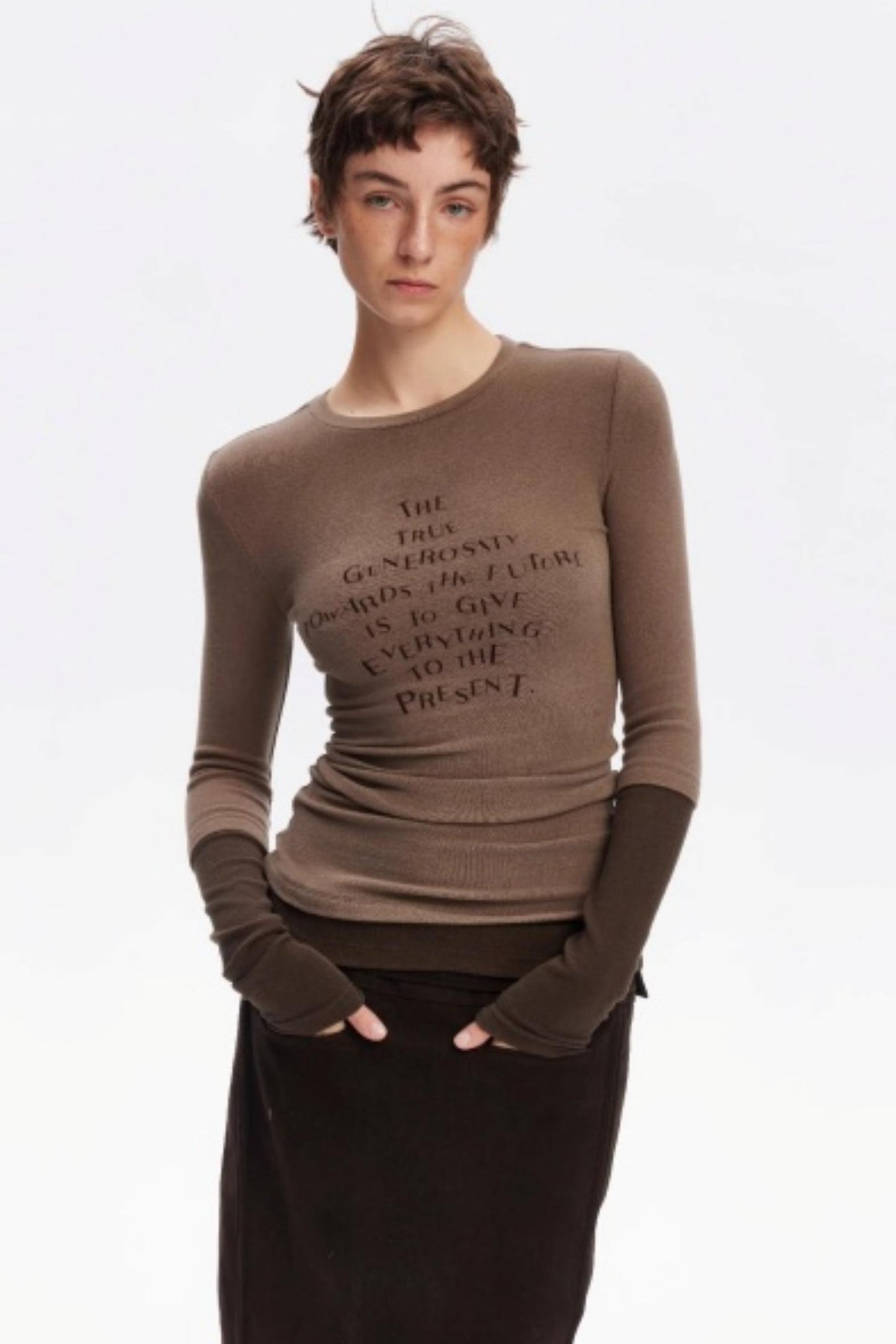 Layered Letter Print Top