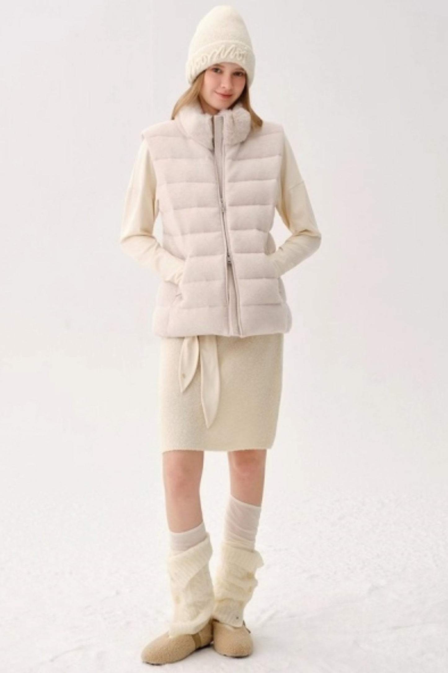 Retro Wool Blended Cardigan Set-Up