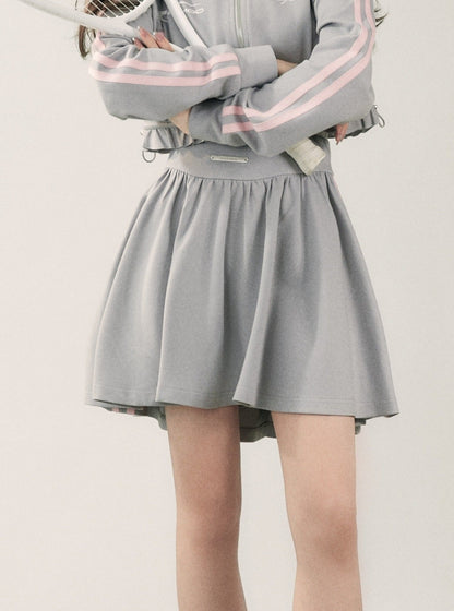 Thickened Cardigan Suit Half Skirt Set