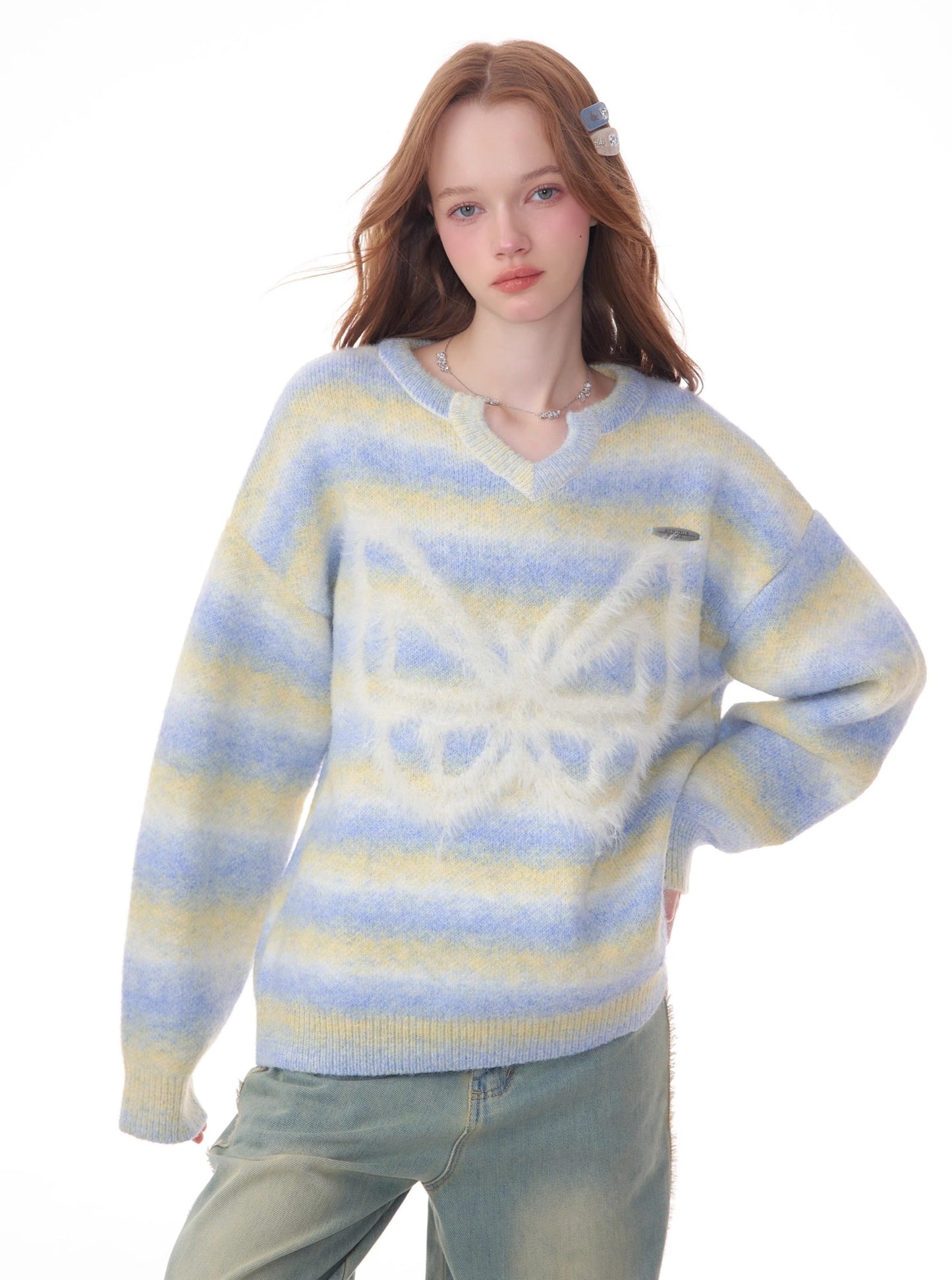 American striped butterfly sweater