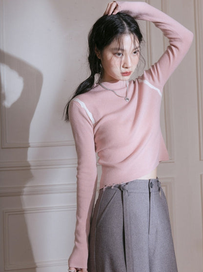 Retro Long Sleeve Wool Top