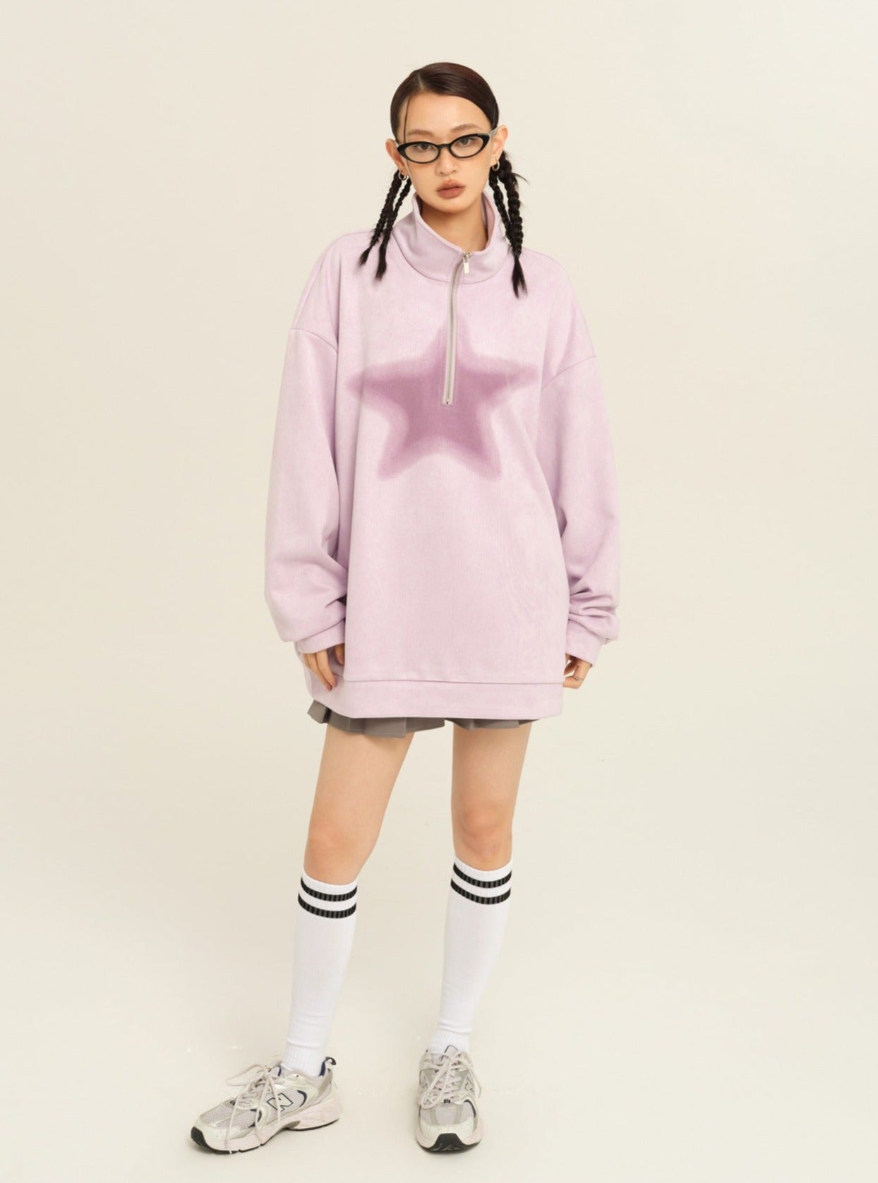 Hoodie polo collar sweater outer