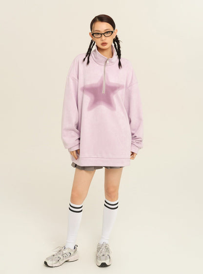 Hoodie polo collar sweater outer