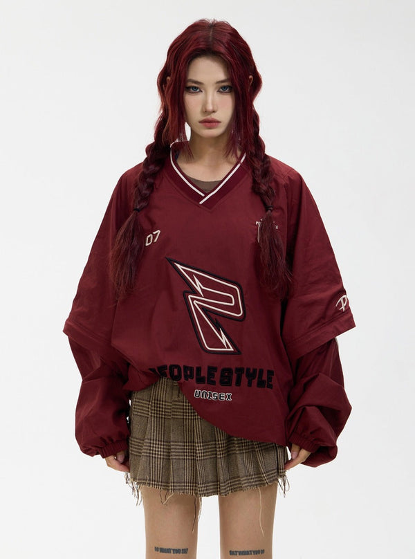 Vintage sport V-neck top