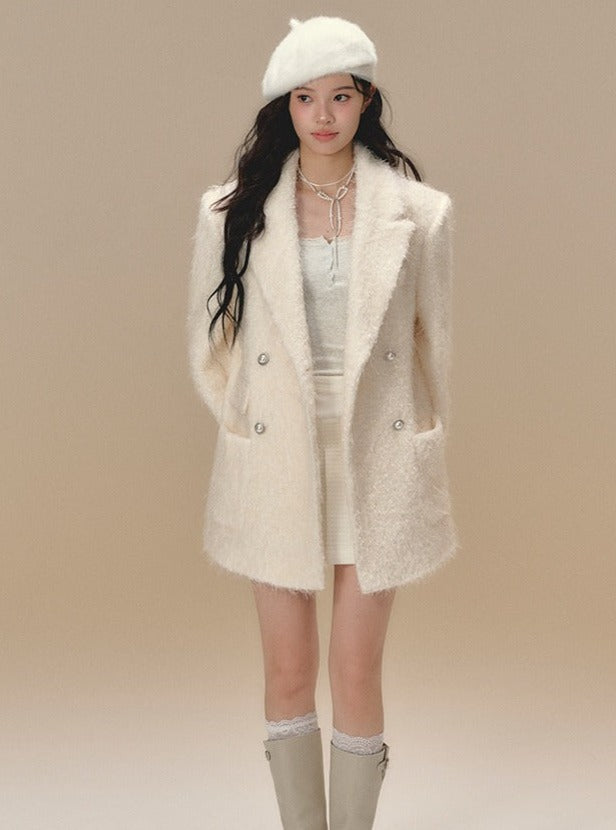 Loose woolen coat