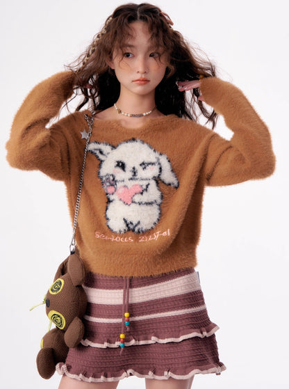 American rabbit warm pullover sweater