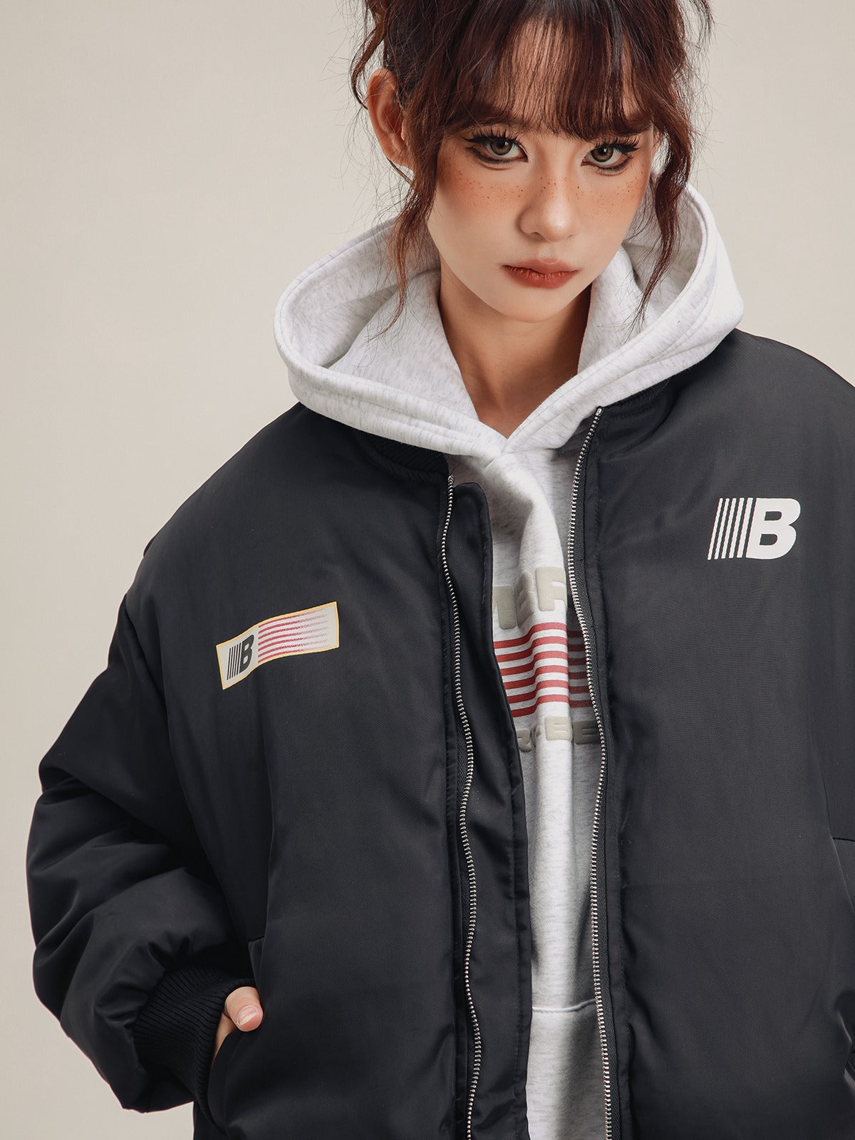 American cotton thickened loose baseball jackets