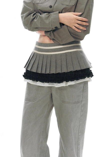 Knit Button Hem Pants