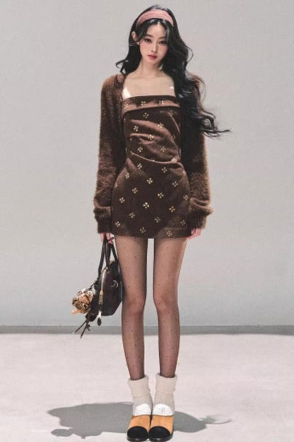 Hibiscus Knit Sweater Coat