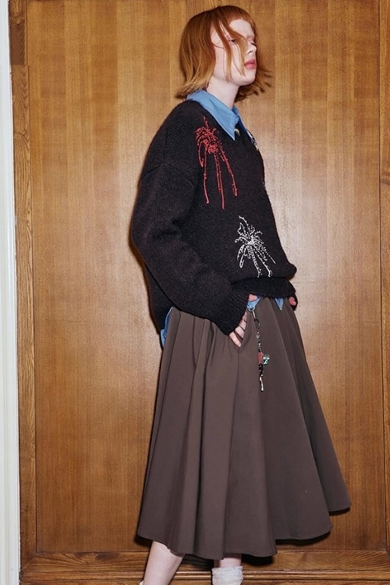 Three-Dimensional Pleated Skirt