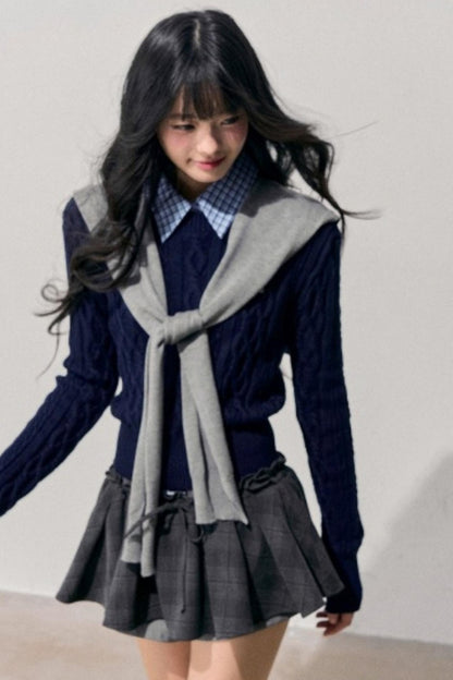 Unfinished Poem Plaid Sweater