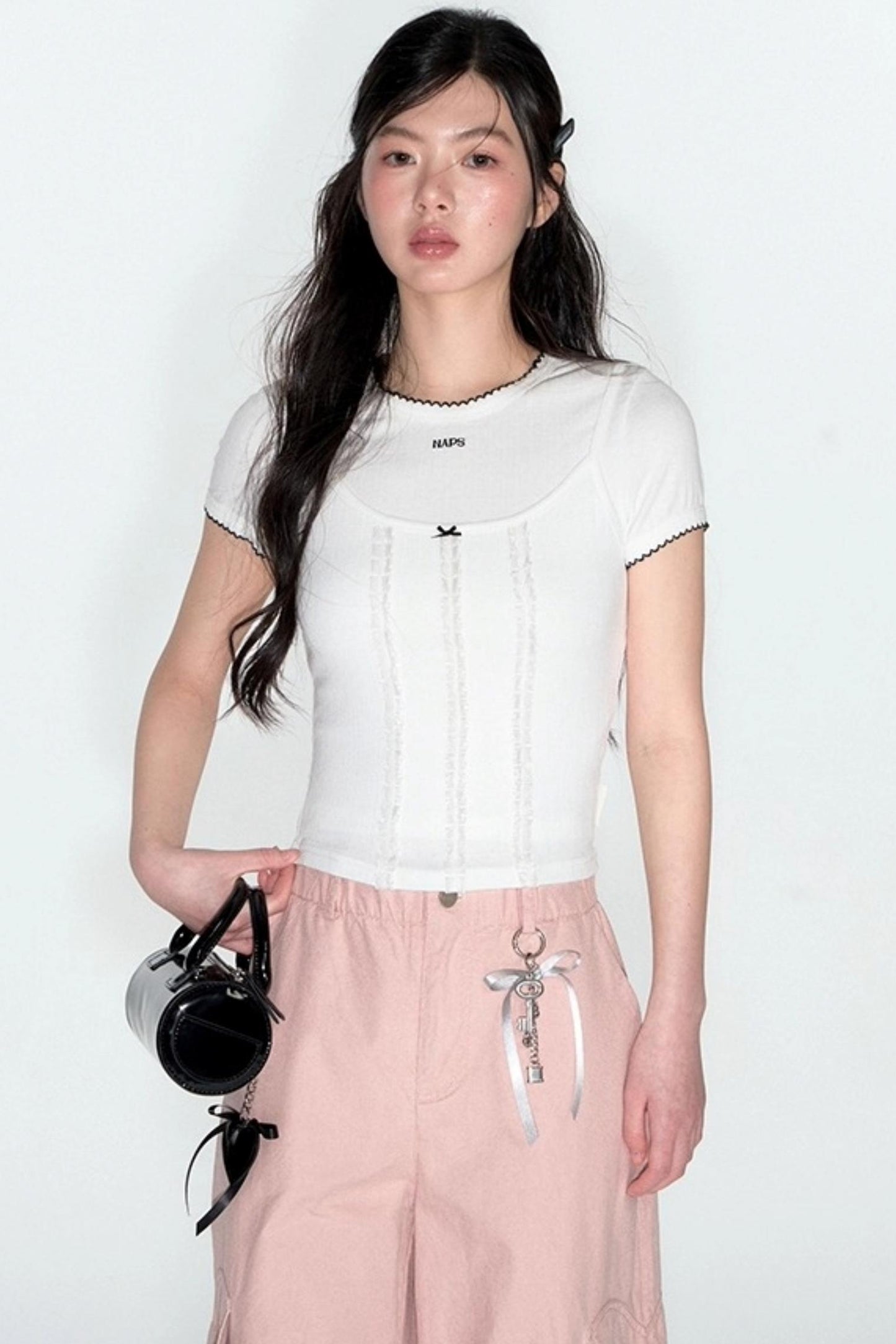 Original Slim Jacquard Short Sleeve Top Set-Up