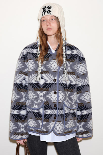 Fair Isle Lamb Wool Jacket