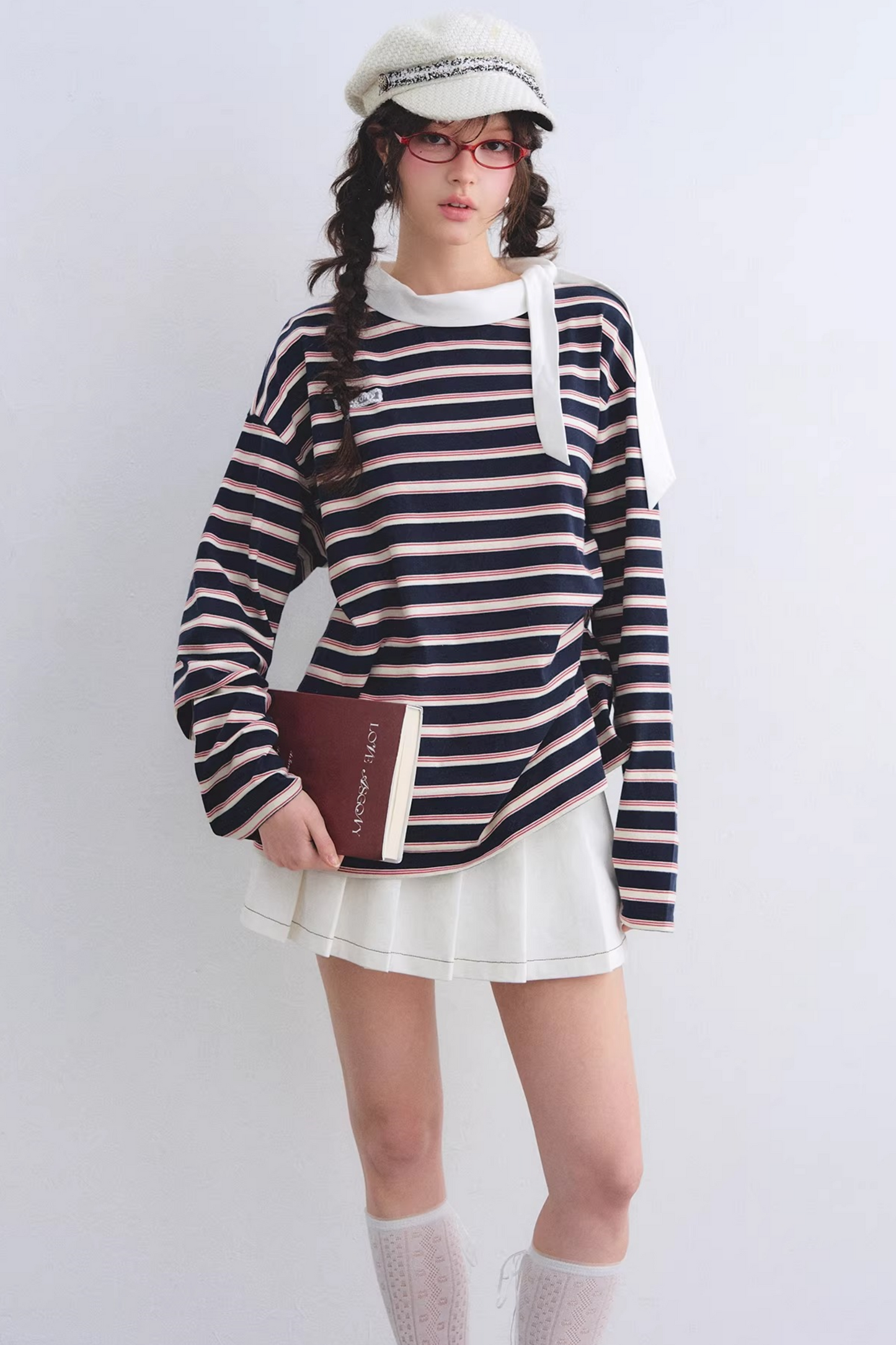 Retro Striped Color-Blocked Top