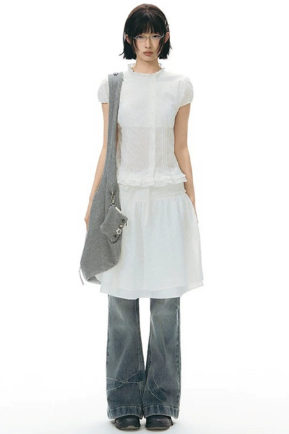 Double-Sided Button Crossbody Bag