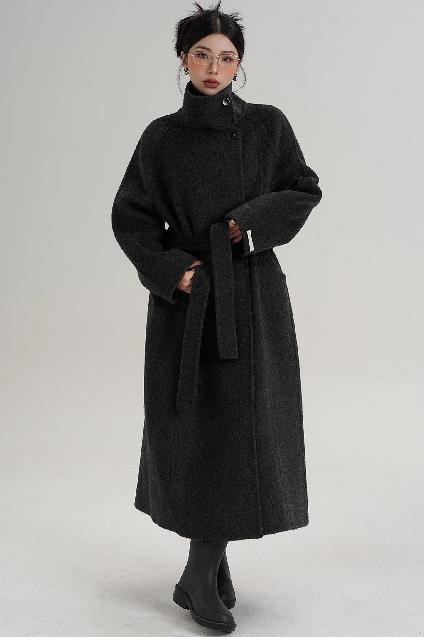 Turtleneck Long Wool Coat