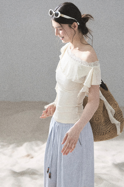Before the Sunset Lace Off-Shoulder Top