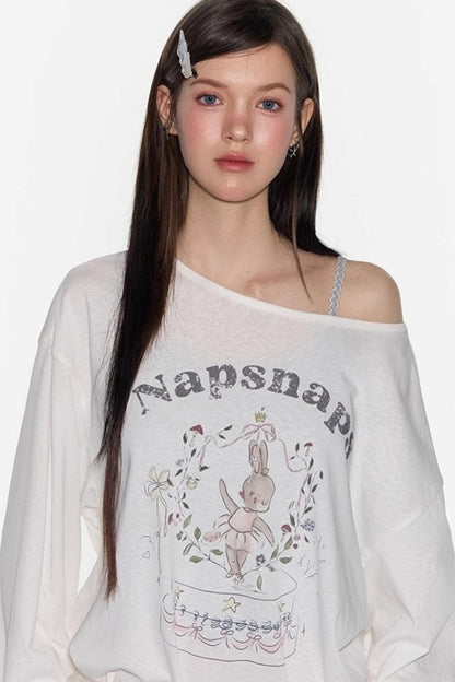 Cute Bunny Print Long Sleeve T-Shirt