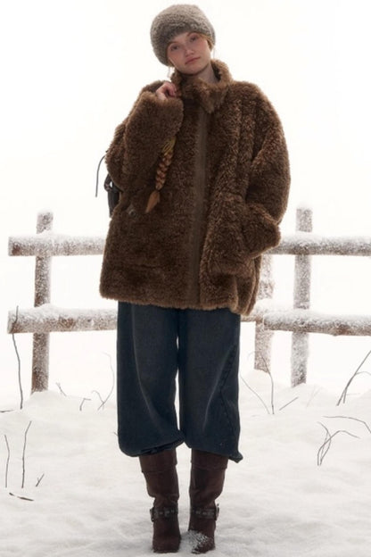 Reversible Suede Stand Collar Jacket